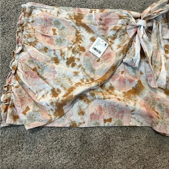 NWT Free People Sweet as Beach Mini Skirt in Neutral Combo Tie Dye - Picture 3 of 6